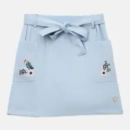 blue giraffe Girls Embroidery Skirt-picture-29