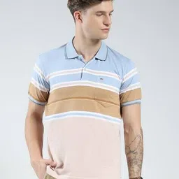 monte carlo  Men Collar Neck Polo Stripes T-shirt image 1