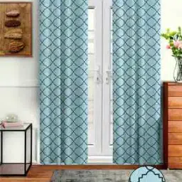 cortina eyelet curtain Set of 2 Geometric Print DoorCurtains-picture-28