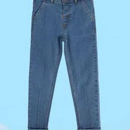 Girls Lightly Washed Distressed Slim Fit Jeans-image-1