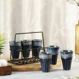 vareesha Set of 7 Striped Tea Glasses-picture-31