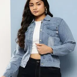 aarika girls ethnic Women Washed Regular Fit Denim Jacket-picture-13