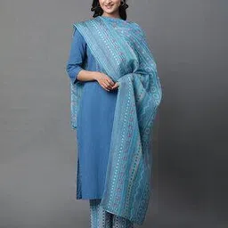 aurelia Women Embroidered Straight Kurta Set with Dupatta-picture-13