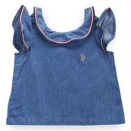 u.s. polo assn. Girls Relaxed Fit Round-Neck Top with Ruffles-picture-40