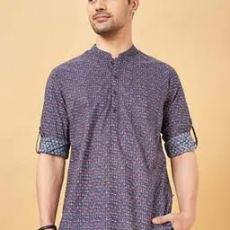 indus route by pantaloons Men Cotton Regular Fit Short Kurta-picture-13