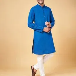 indus route by pantaloons Men Cotton Regular Fit Long Kurta-picture-43
