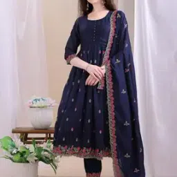 svaraa Women Embroidered Anarkali Kurta Set-picture-26