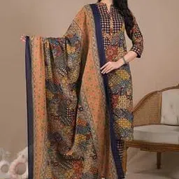 readiprint Women Floral Print Straight Kurta with Pants & Dupatta Set -picture-32