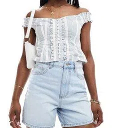 asos design Women Denim Dad Shorts-picture-37