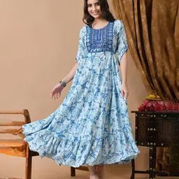 ftdiva Women Floral Print Gown Dress-picture-44