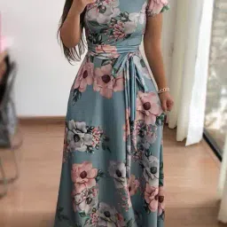 divawalk Women Floral Print A-Line Dress image 1