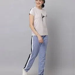 sj slumber jill Women Striped Cotton T-Shirt & Trackpants Co-Ord Set-picture-47