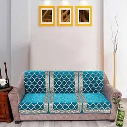 nendle Geometric Pattern 3-Seater Velvet Sofa Cover-picture-49