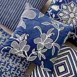 home centre Floral Embroidered Cushion Cover - 15.74" x 15.74"-picture-17
