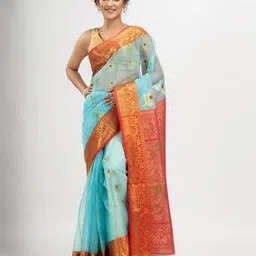 indie picks Zari Woven Saree with Contrast Border-picture-16
