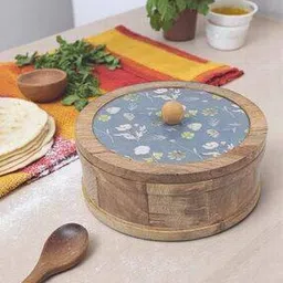 vareesha Floral Print Wooden Chapati Box-picture-10