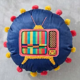 home centre Embroidered Filled Cushion - 40" x 40" image 1