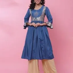 biba Women Floral Print Flared Kurta-picture-40
