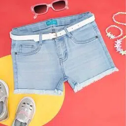 Girls Cotton Regular Fit Shorts-image-0
