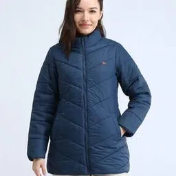 Women Quilted Regular Fit High-Neck Puffer Jacket-image-24