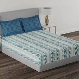 mytrident 210 TC Chevron Print Queen-Size Bedsheet with Pillow Covers-picture-23