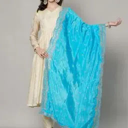 Women Embellished Silk Dupatta-image-41