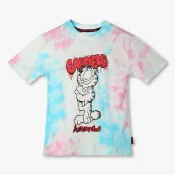 yb dnmx for trends select Boys Garfield Print Relaxed Fit Crew-Neck T-Shirt image 1