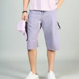 Shein Knee Length Carpenter Style Loose Fit Denim Shorts-picture-29