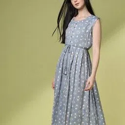 acai Women Geometric Print Fit & Flare Dress-picture-23