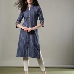 nyrika Women Striped Straight Kurta image 1