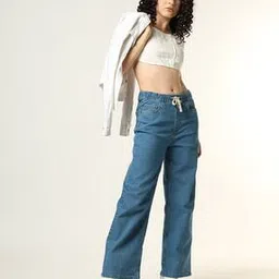 buda jeans co Women Lightly Washed Wide-Leg Jeans-picture-17