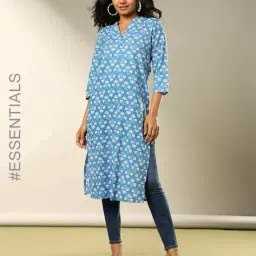 acai Women Floral Print Straight Kurta image 1