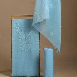 Hand Dyed Chikankari Unstitched Dress Material-image-94