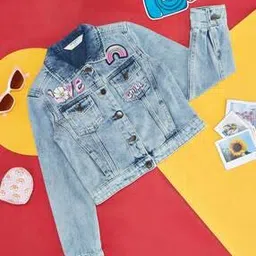 pantaloons junior Girls Graphic Print Harrington Jacket with Flap Pockets-picture-42