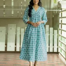 fabnex Women Floral Print A-Line Kurta & Pants Set-picture-16