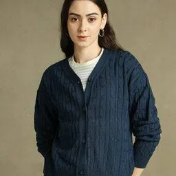 Women Cable-Knit V-Neck Cardigan-image-20