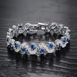 yellow chimes Women Silver-Plated Stone-Studded Bracelet-picture-11