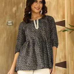 Women Floral Printed Pure Cotton Top-image-23
