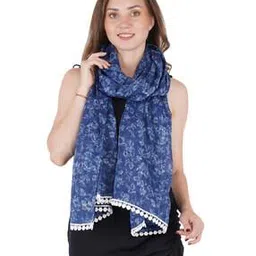 style 98 Floral Print Stole with Pom-Pom-picture-53