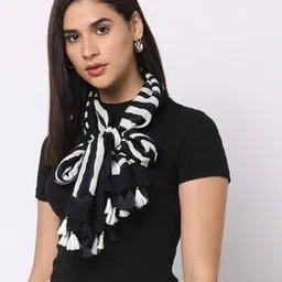Women Striped Stole with Tassels-image-27