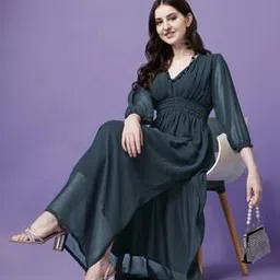 raiyani enterprise x ag Women V-Neck Fit & Flare Dress-picture-51