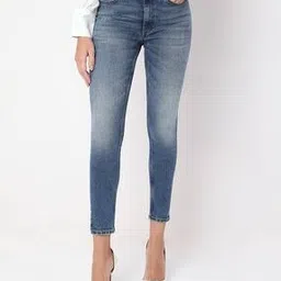 vero moda Women Mid-Wash Distressed Skinny Fit Jeans-picture-16