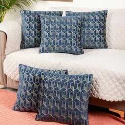 tanlooms Pack of 5 Geometric Print Square Cushion Covers-picture-19
