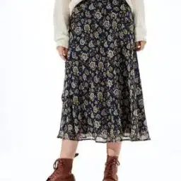 american eagle Floral Print Flared Skirt-picture-19