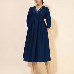 janasya Women Embellished Embroidery A-line Kurta-picture-42