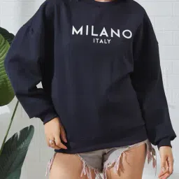 Shein Drop Shoulder Typographic Chest Print Sweatshirt image 1