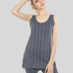 Women Striped Scoop-Neck Thermal Top-image-48