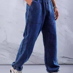 the indian garage co Men Lightly Washed Relaxed Fit Jogger Jeans-picture-16