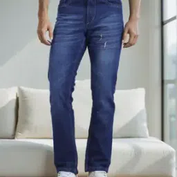 Shein Full Length Mid Wash Fixed Waist Distressed Jeans-picture-28