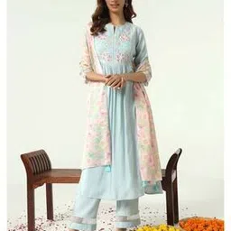fiorra Women Embroidered A-Line Kurta Suit Set-picture-49